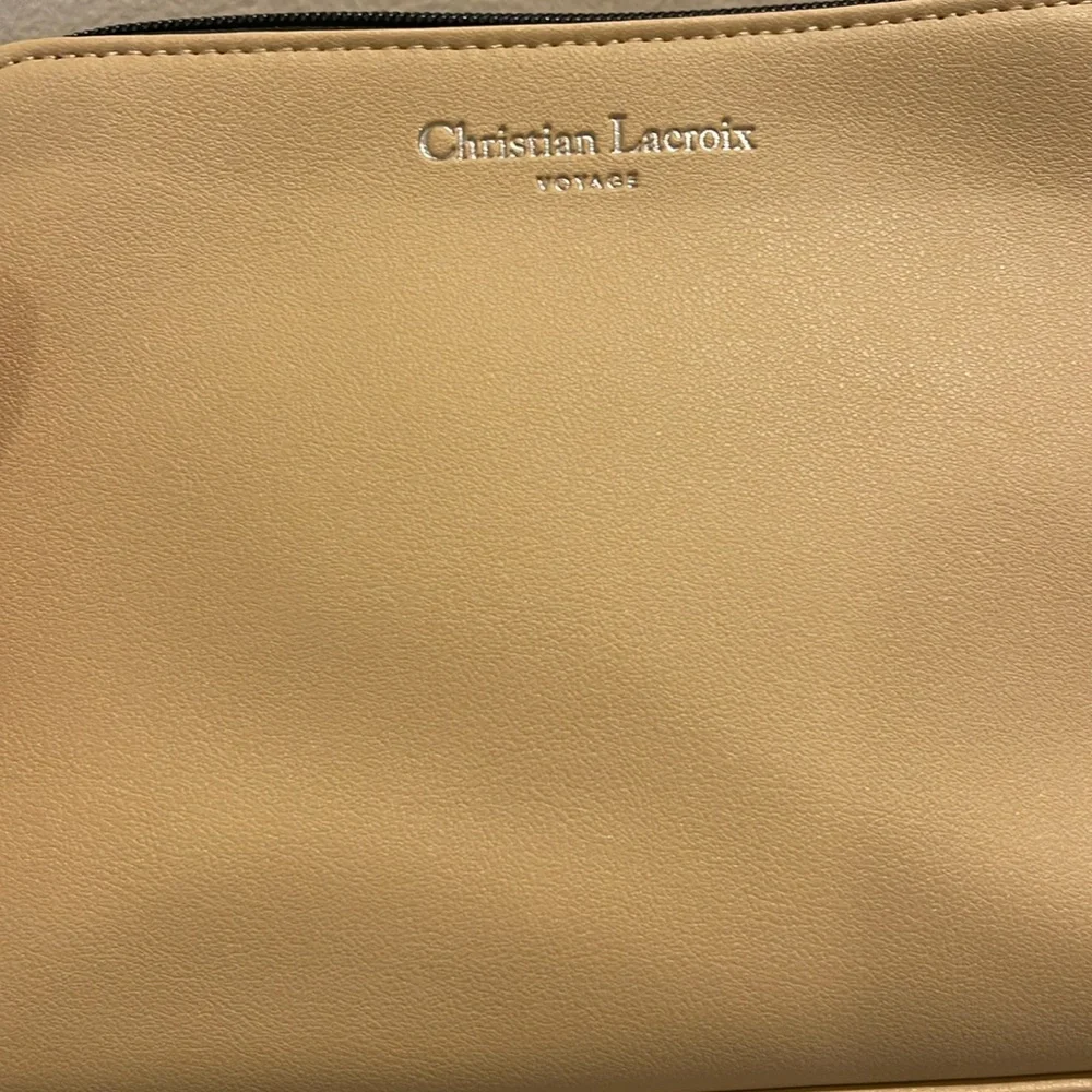 Christian Lacroix Beige leather Cosmetic Bag Trio